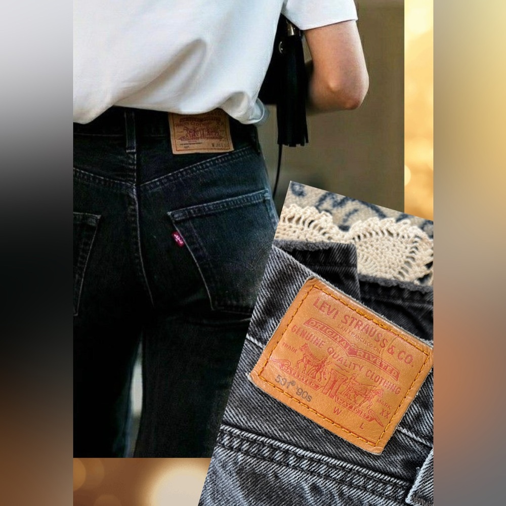 #26 Levi’s BIG E 501 “90’s” Perfectly Broke In Black Acid Wash Button Fly Jeans